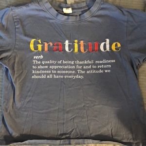 Cropped, “Gratitude” shirt